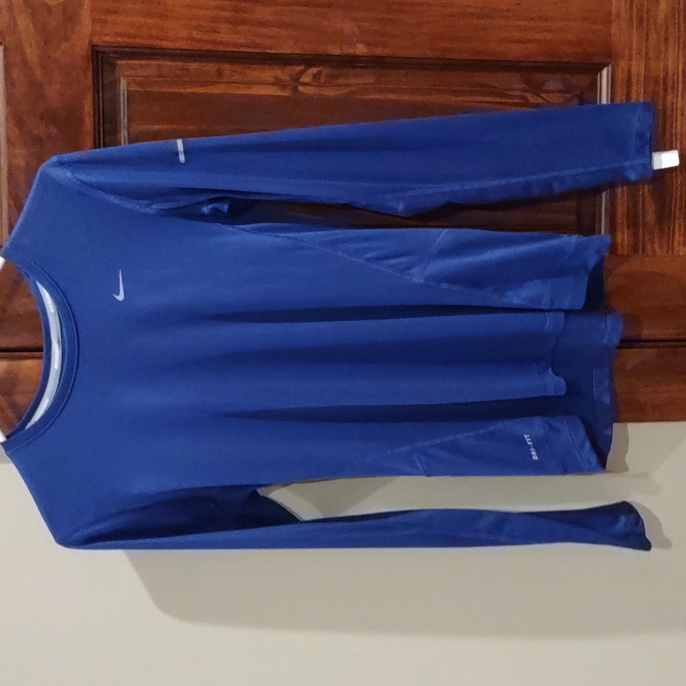 Nike Dri-FIT running long sleeve shirt, s, blue purple color